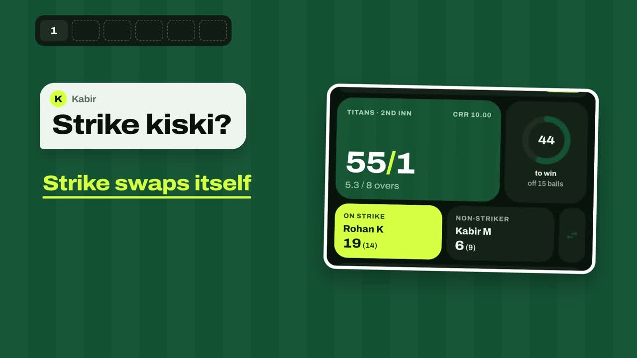 Still from the Scorecord film showing the app scoring a ball